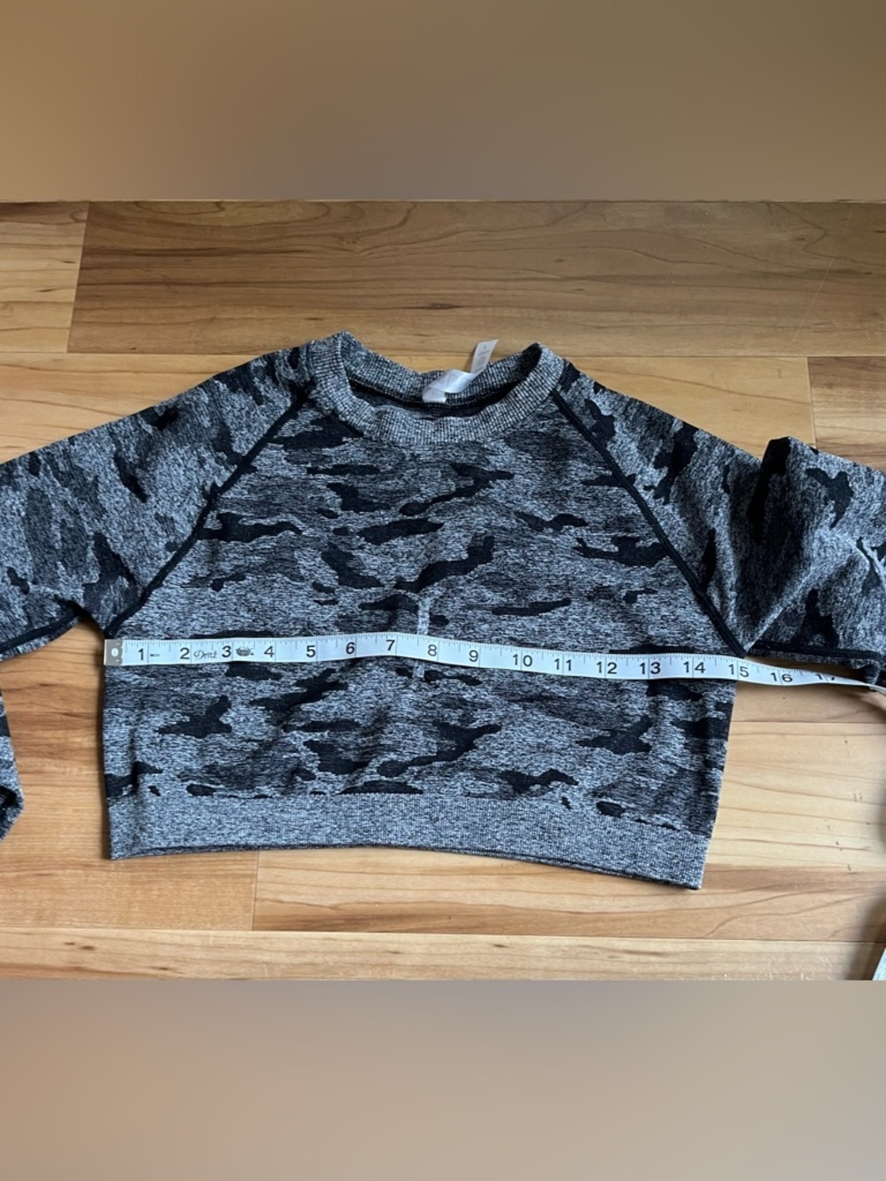Camo Seamless Crop Top Open Back Gym Y2K L - Picture 8 of 8